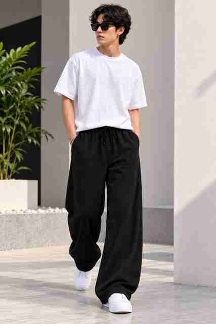 Bonker Men & Women Solid Black Track Pants - Image 5