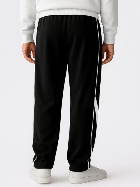 Paralians Men Striped Black Track Pants - Image 8