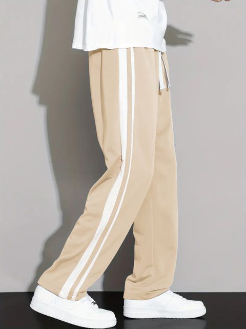 JexPuti Men Striped Beige Track Pants - Image 7