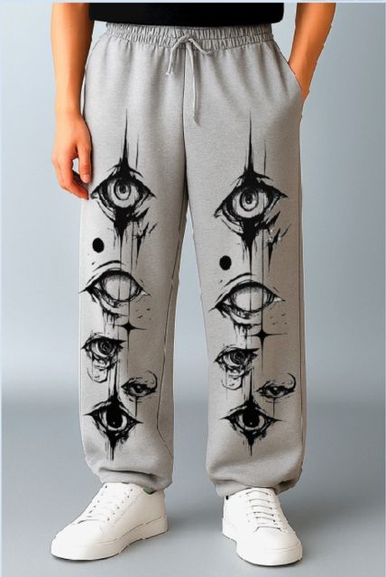 ZEN1FASHION Men Printed Grey Track Pants - Image 4