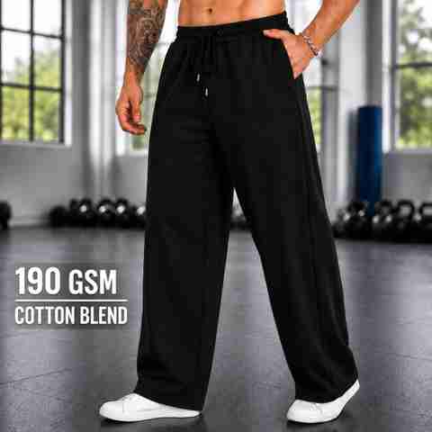 Yobdel Men Solid Black Track Pants - Image 5