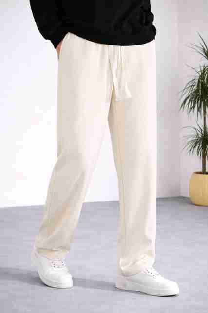 Adokedo Men Solid Beige Track Pants - Image 5