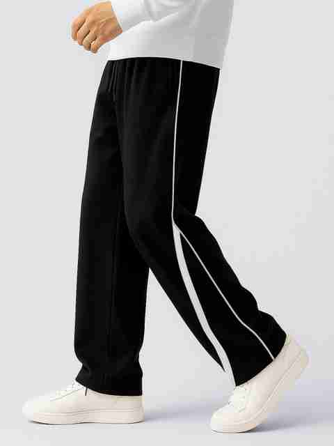 Paralians Men Striped Black Track Pants - Image 5