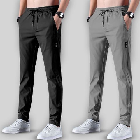 Joggers Park Pack of 2 Men Printed Black, Grey Track Pants - Image 7