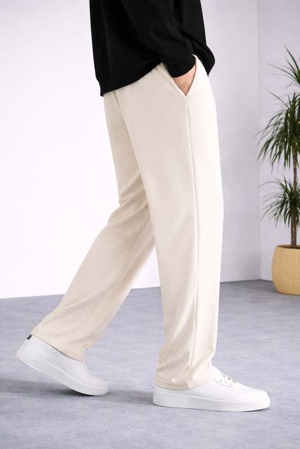 Adokedo Men Solid Beige Track Pants - Image 7