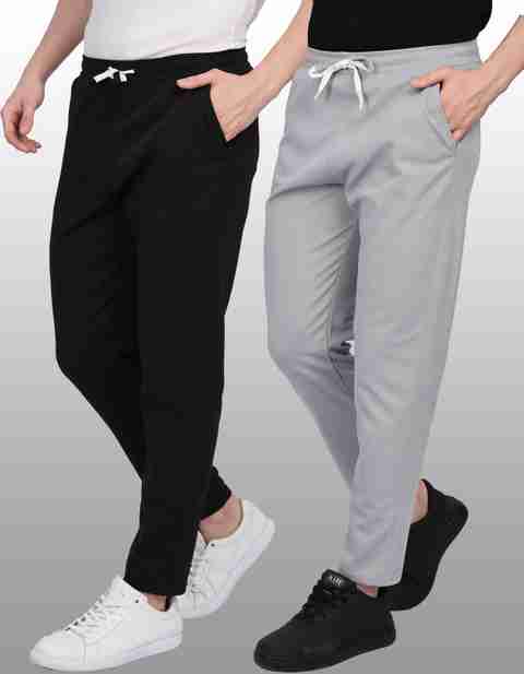FOXTER Pack of 2 Men Solid Track Pants (Black, Grey) - Image 5