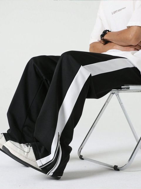Paralians Men Solid, Striped Black Track Pants - Image 6
