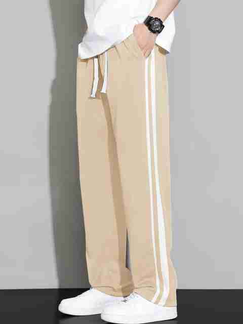 JexPuti Men Striped Beige Track Pants - Image 5