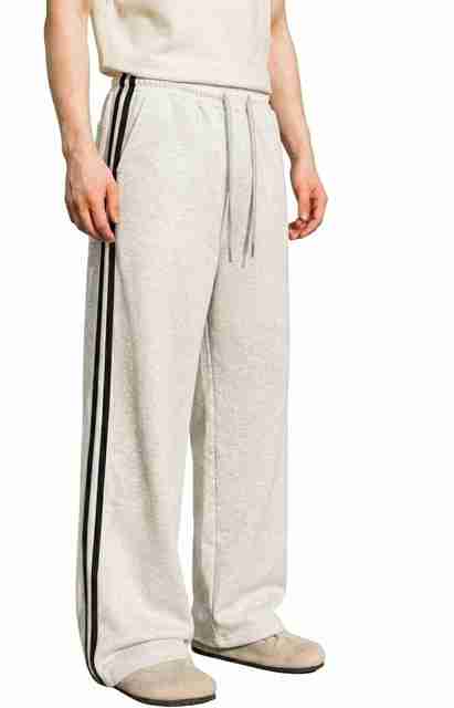 HURAINTA FASHION Men Striped Grey Track Pants - Image 5