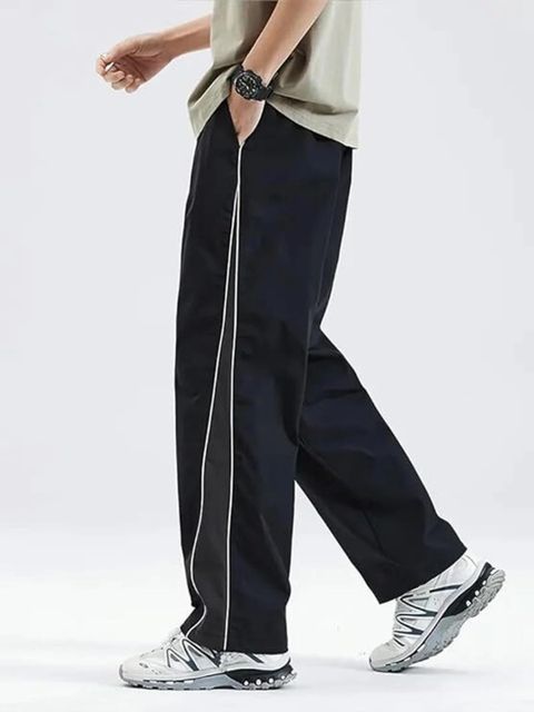 PSVEESHA Men Striped Black Track Pants - Image 7