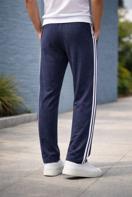 Diwazzo Pack of 2 Men Striped Light Blue, Grey Track Pants - Image 6