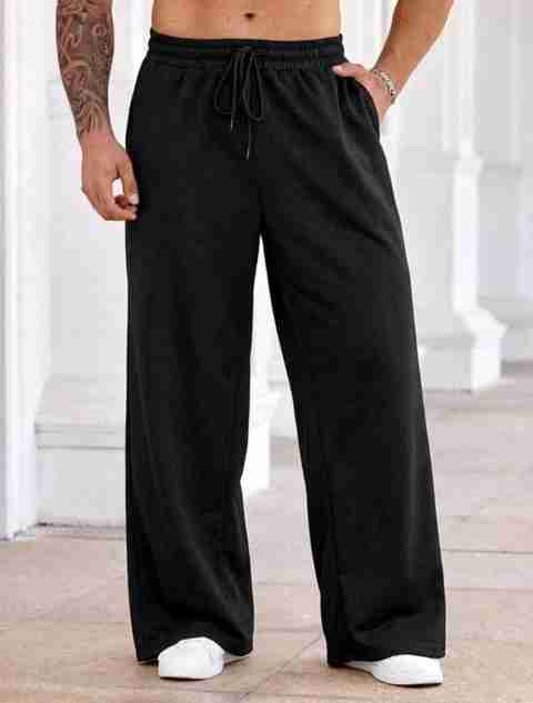 KILIYAM Men Solid Black Track Pants - Image 5