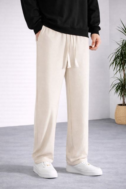Adokedo Men Solid Beige Track Pants - Image 8