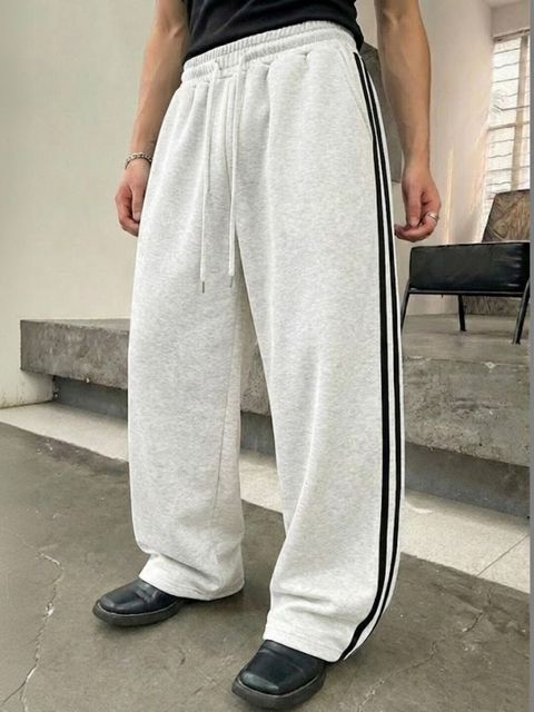 HURAINTA FASHION Men Striped Grey Track Pants - Image 7