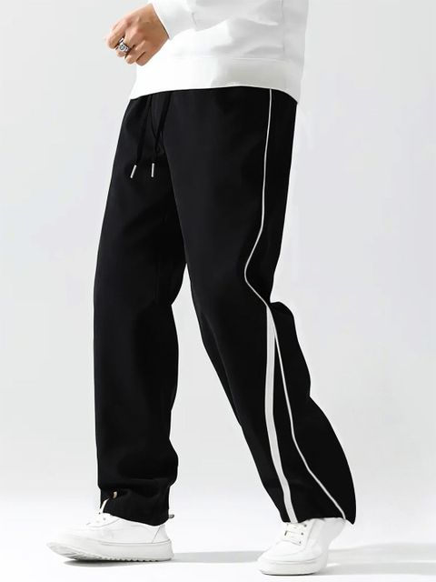 Paralians Men Striped Black Track Pants - Image 7