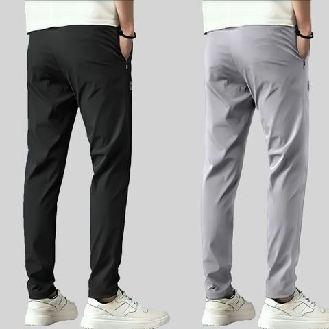 Joggers Park Pack of 2 Men Solid Black, Grey Track Pants - Image 6