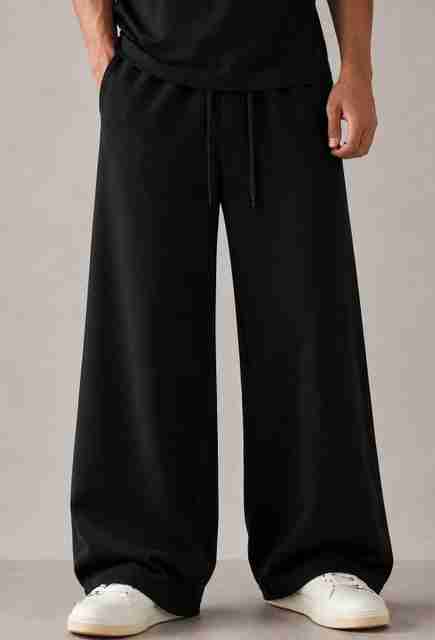FNGRPRNT Men Solid Black Track Pants - Image 5