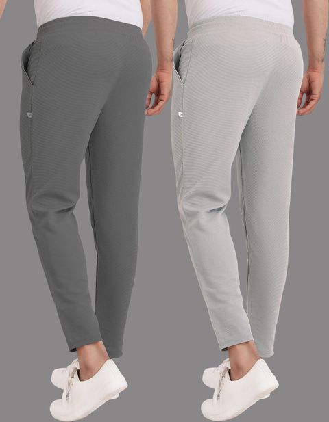 Yazole Pack of 2 Men Solid Grey Track Pants - Image 6