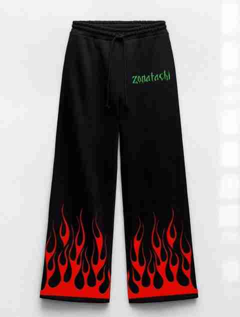 Zonatachi Men Printed Black Track Pants - Image 5