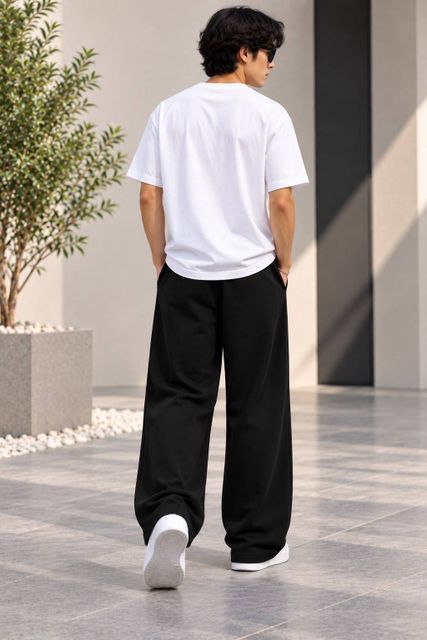 Bonker Men & Women Solid Black Track Pants - Image 7
