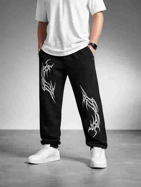 Toura Men & Women Black Graphic Track Pants - Image 5
