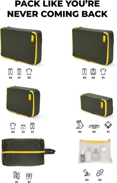 Mokobara Packing Cubes Set of 6 (Green) - Image 8