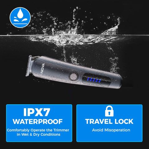 NOVA NG 1154 Waterproof Trimmer, 170 Min Runtime, 20 Length Settings - Image 6