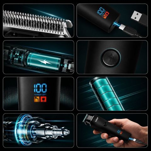 VGR VG-5-R-RE Grooming Kit 250 min Runtime 8 Length Settings (Multicolor) - Image 4
