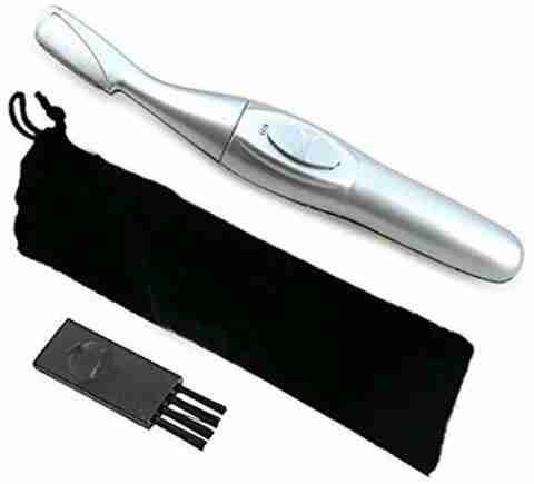 Value bee stores Rechargeable Electric Eyebrow Trimmer | Facial Hair Remover Trimmer 60 min Runtime 1 Length Settings (Silver) - Image 2
