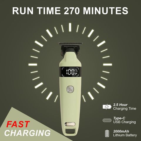 AMVONZ A-103 Professional Trimmer 270min Nonstop Runtime with LED Display Trimmer Trimmer 270 min Runtime 3 Length Settings (Green) - Image 7
