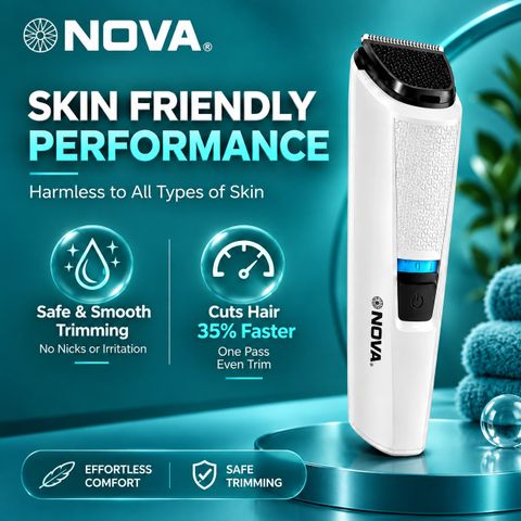 NOVA NHT 1103 W Trimmer 90 min Runtime 7 Length Settings (White) - Image 7