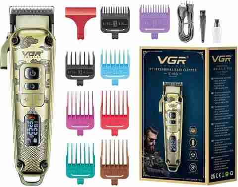 VGR VG-5-R-RE Grooming Kit 250 min Runtime 8 Length Settings (Multicolor) - Image 2