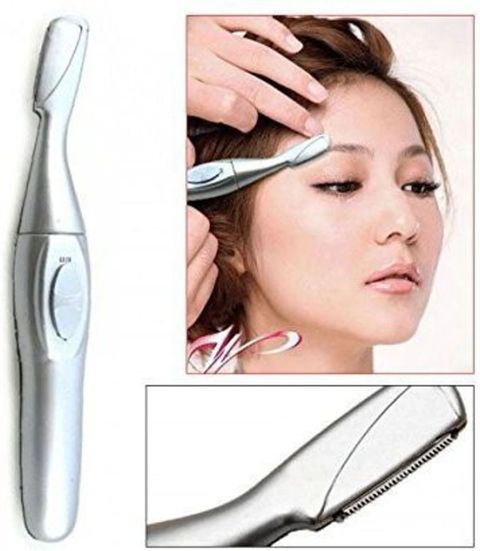 Value bee stores Rechargeable Electric Eyebrow Trimmer | Facial Hair Remover Trimmer 60 min Runtime 1 Length Settings (Silver) - Image 3