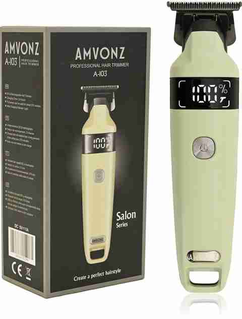 AMVONZ A-103 Professional Trimmer 270min Nonstop Runtime with LED Display Trimmer Trimmer 270 min Runtime 3 Length Settings (Green) - Image 5