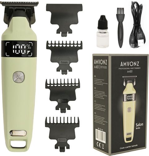 AMVONZ A-103 Professional Trimmer 270min Nonstop Runtime with LED Display Trimmer Trimmer 270 min Runtime 3 Length Settings (Green) - Image 6