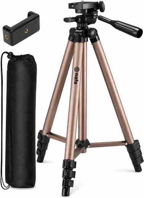 NAFA NX-03 Vesk 52 Inch Adjustable Camera & Mobile Tripod Stand with Phone Holder Tripod (Copper, Supports Up to 3000 g) - Image 5