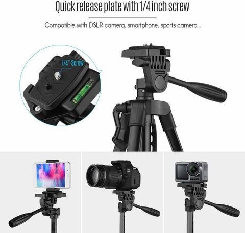 Tygot 3366 Aluminum Tripod 55-Inch Black - Image 6