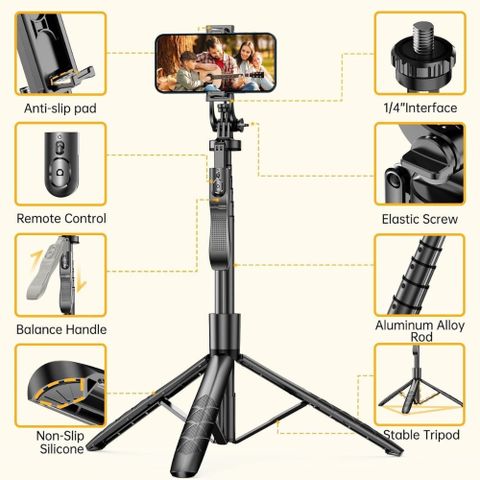 Maizic Smarthome CreatorPod 5 75-Inch Selfie Stick Tripod (Black) - Image 7