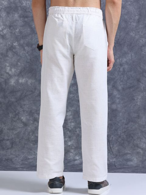 Plus91 Men Relaxed White Pure Linen Trousers - Image 6