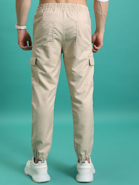 HIGHLANDER Men Regular Fit Beige Cotton Blend Trousers - Image 7