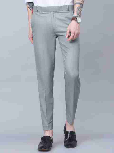 Tanip Men Regular Fit Light Green Cotton Blend Trousers - Image 2