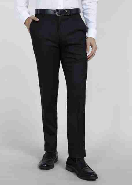 PETER ENGLAND Men Slim Fit Black Polyester Trousers - Image 5