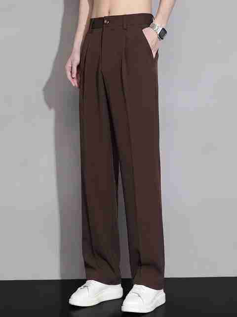 Arsh Fashion Men Straight Fit Brown Lycra Blend Trousers - Image 2
