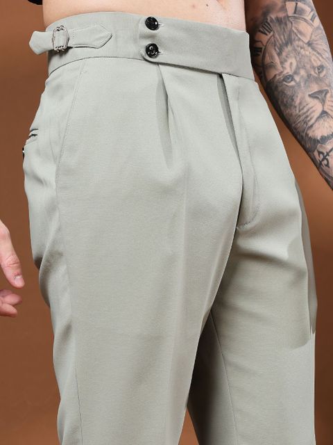 VIVA TRENDZ Men Regular Fit Light Green Lycra Blend Trousers - Image 4
