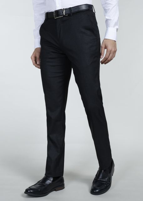 PETER ENGLAND Men Slim Fit Black Polyester Trousers - Image 7