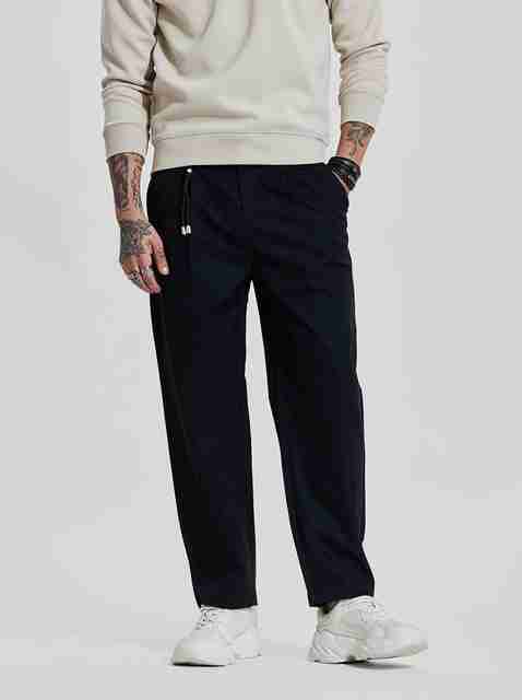 Snitch Men Regular Fit Black Polyester Trousers - Image 5