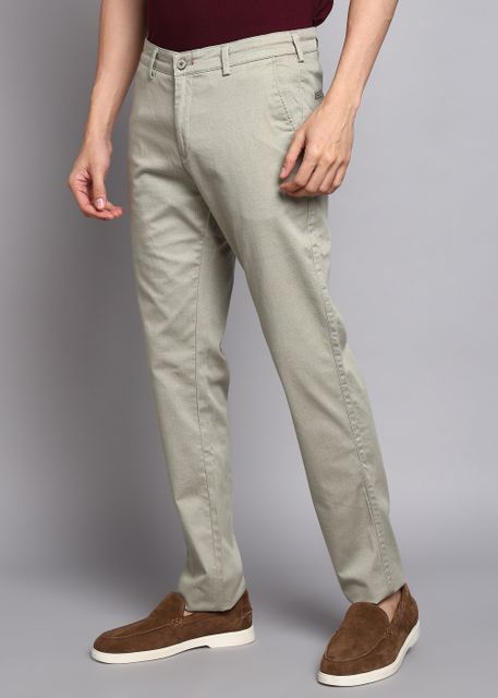 KILLER Men Slim Fit Light Green Cotton Blend Trousers - Image 7
