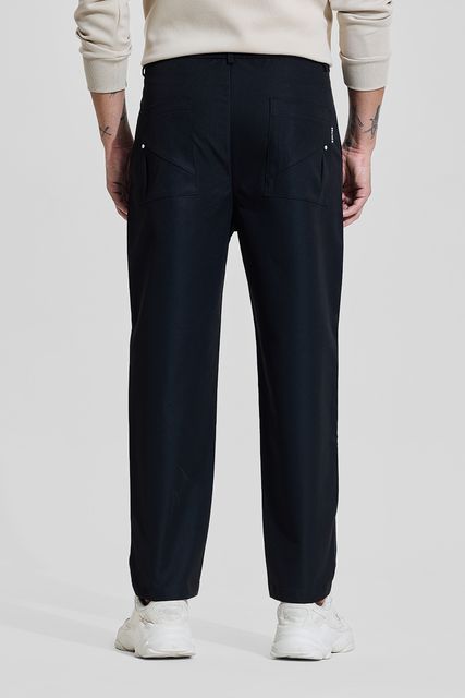 Snitch Men Regular Fit Black Polyester Trousers - Image 6