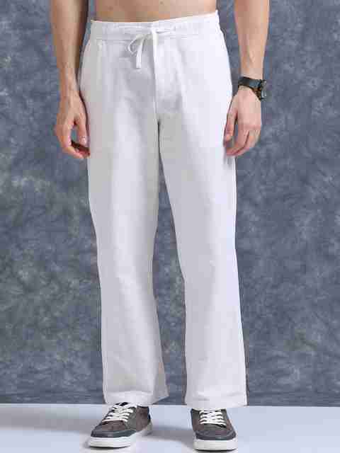 Plus91 Men Relaxed White Pure Linen Trousers - Image 5