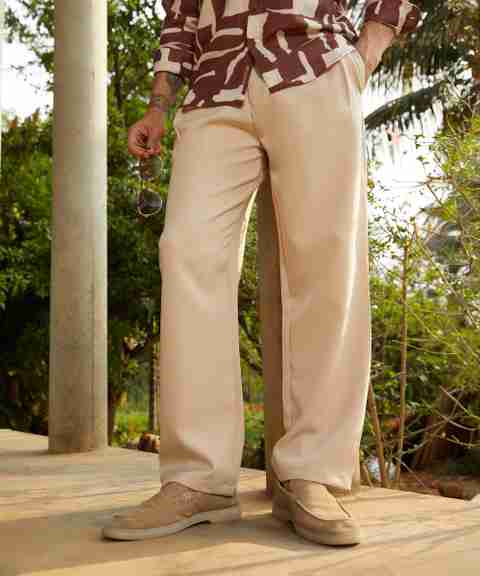 CAHOOT Men Regular Fit Beige Polycotton Trousers - Image 2